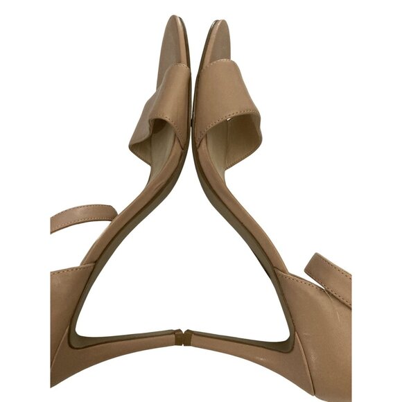 Nine West Womens Size 9M Nude Heeled Sandals With Ankle Strap Open Toe - Picture 6 of 8